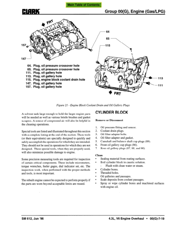 Clark CGP40, CGP45, CGP50, CGP55, CDC60, CDC70 Forklift Service Repair Manual Workshop Guide