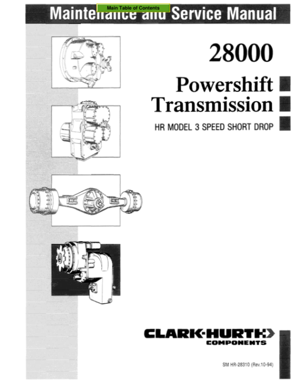 Clark CDP 100-164 Forklift Service Repair Manual Workshop Guide