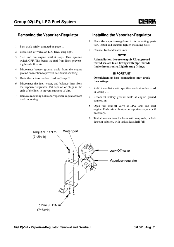 Clark C15CL, C25CL, C30CL, C30CL, C32CL Forklift Service Repair Manual (4G64 LPG Engine) Workshop Guide