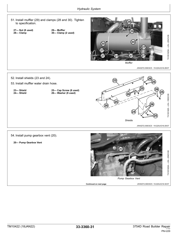John Deere 3754D Road Builder Service Repair Manual (TM10422) Workshop Guide