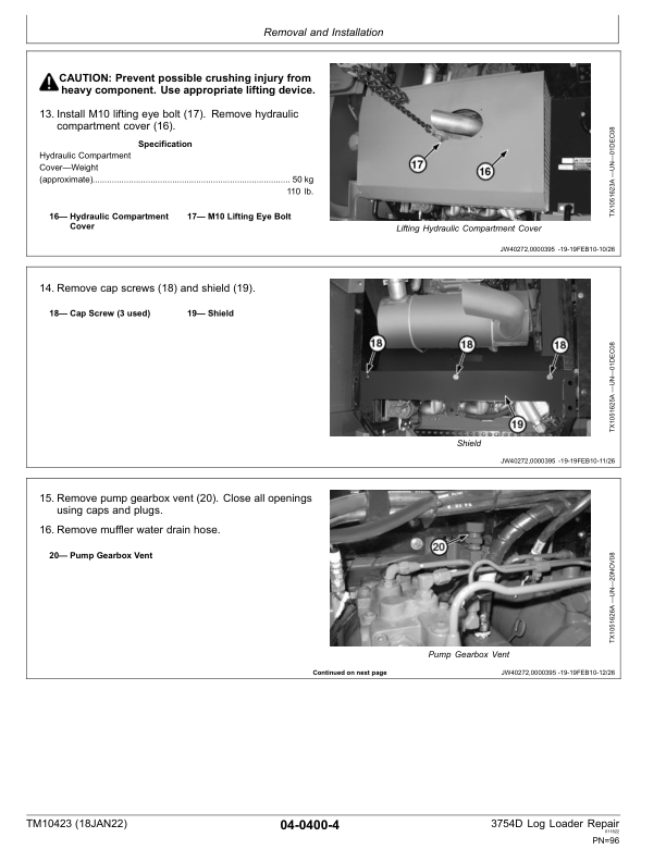 John Deere 3754D Log Loader Service Repair Manual (TM10423) Workshop Guide