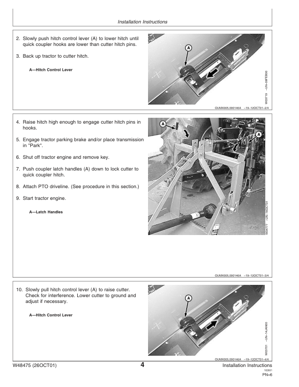 John Deere Operator’s Manual Supplement 413, 513 & 613 Rotary Cutters Operator’s Manual (W48475) Workshop Guide