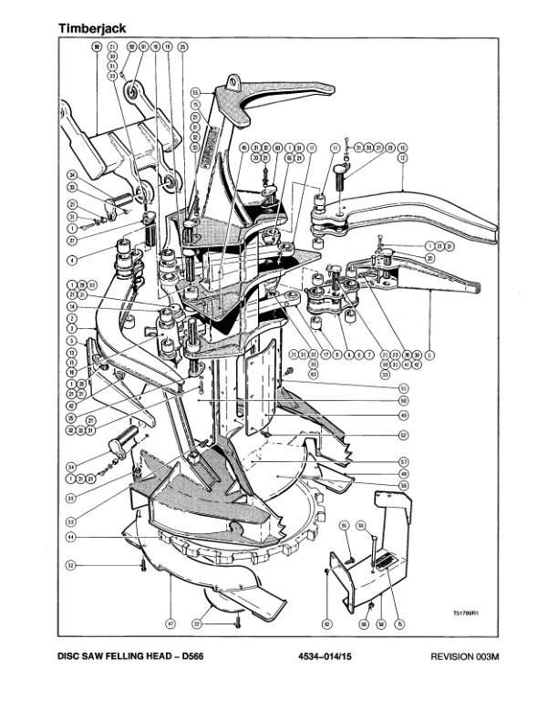 Timberjack D566 Dtt Disc Saw Felling Heads (SN 980770-) Parts Catalog Manual – WCF290082 Workshop Guide