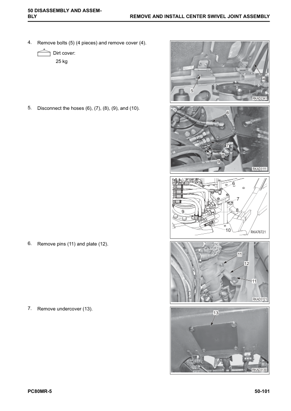 Komatsu PC80MR-5 Excavator Service Repair Manual Workshop Guide