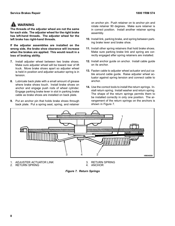 Yale ERC20AGF,ERC25AGF, ERC30AGF Forklift E108 Series Repair Manual Workshop Guide