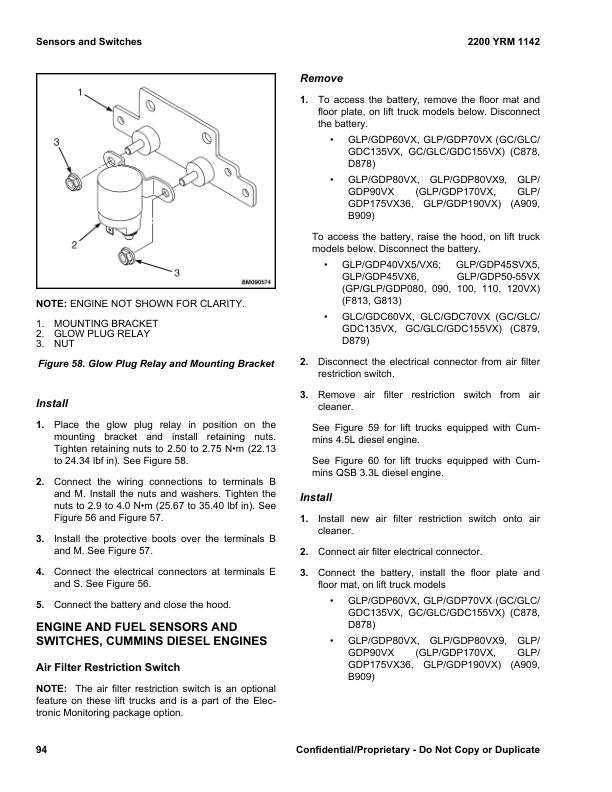 Yale GLP040VX, GLP050VX, GLP060VX, GLP070VX Forklift B875 Service Repair Manual Workshop Guide