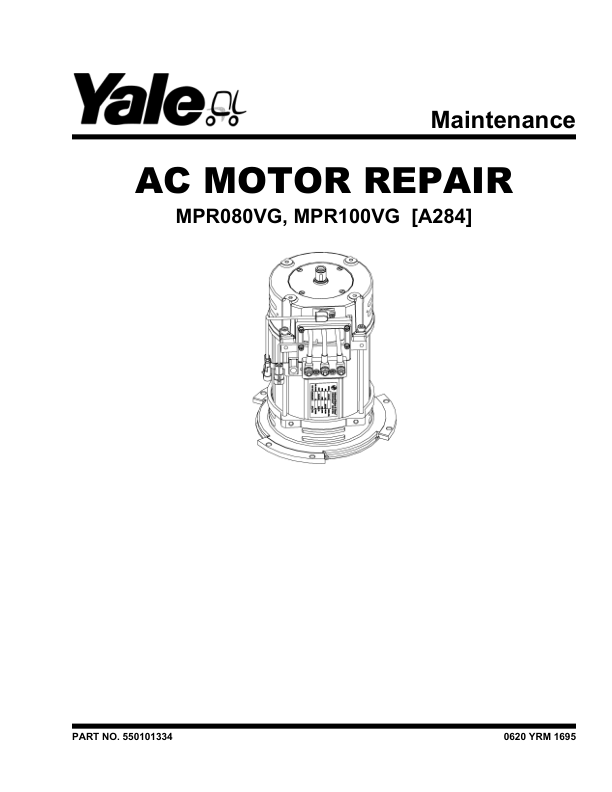 Yale MPR080VG, MPR100VG Pallet Truck A284 Series Repair Manual Workshop Guide