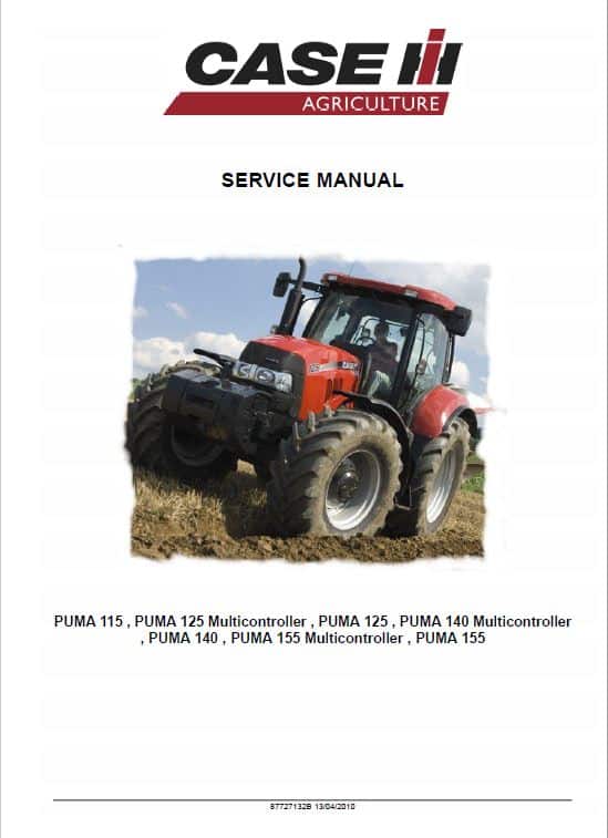 Case Puma 115, 125, 140, 155 Tractor Service Manual Workshop Guide