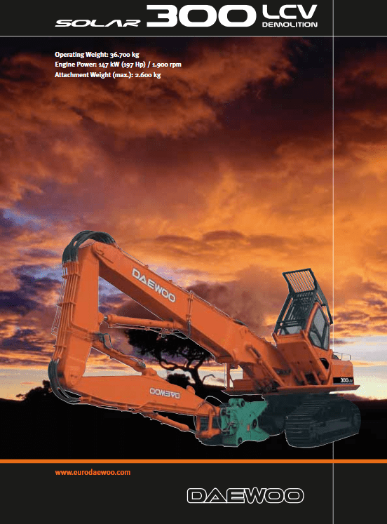 Doosan Daewoo Solar S300LC-V Excavator Service Manual Workshop Guide