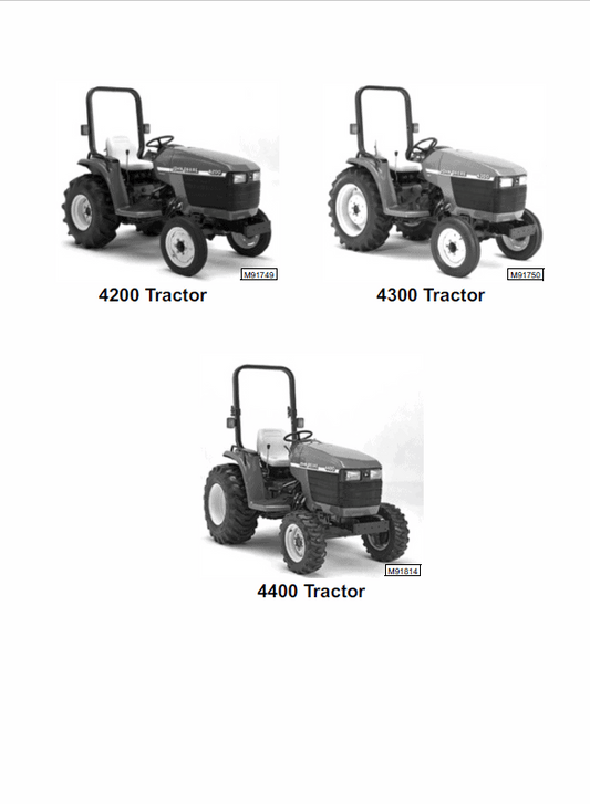 John Deere 4200, 4300, 4400 Compact Utility Tractors Technical Manual Workshop Guide