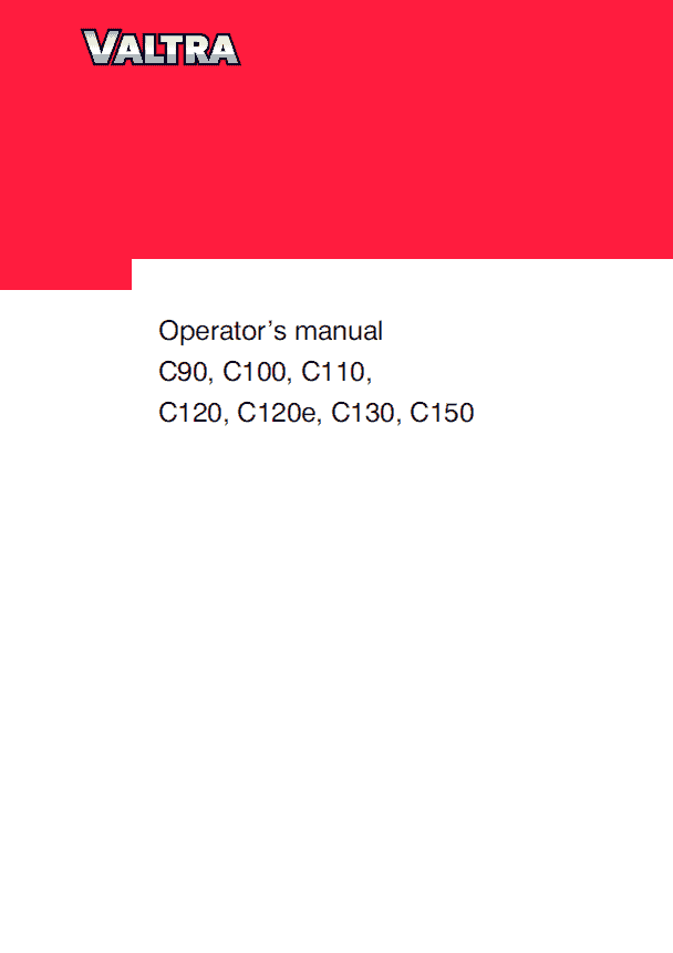 Valtra C90, C100, C110, C120, C130, C150 Tractors Service Repair Manual Workshop Guide