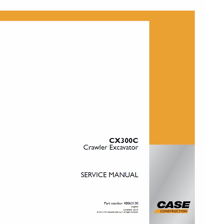 Case CX300C Excavator Service Manual Workshop Guide