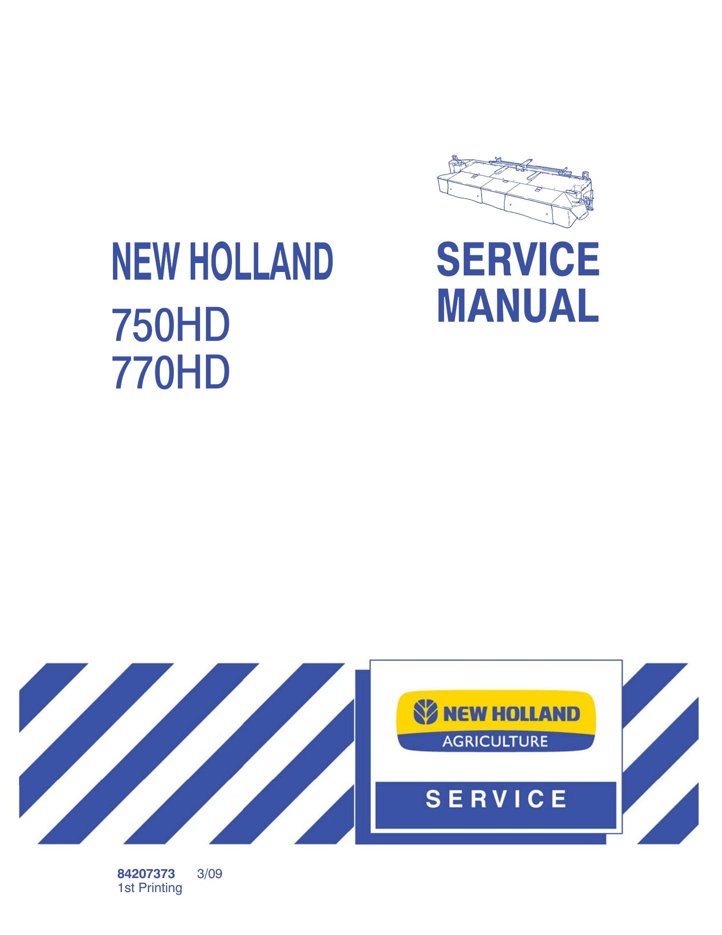New Holland 750HD 770HD Header Factory Workshop Service Manual
