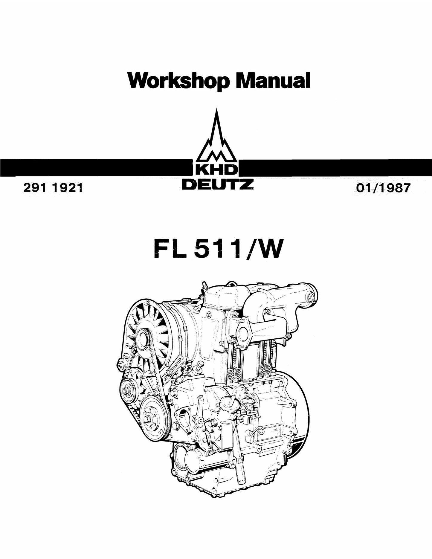 DEUTZ FL 511/W Engine Workshop Manual 291 1921