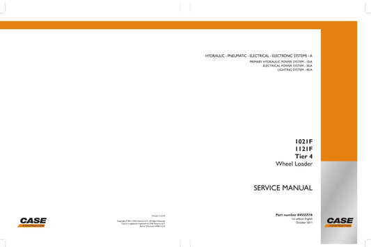 CASE 1021F 1121F Wheel Loader Factory Workshop Service Manual 84555576