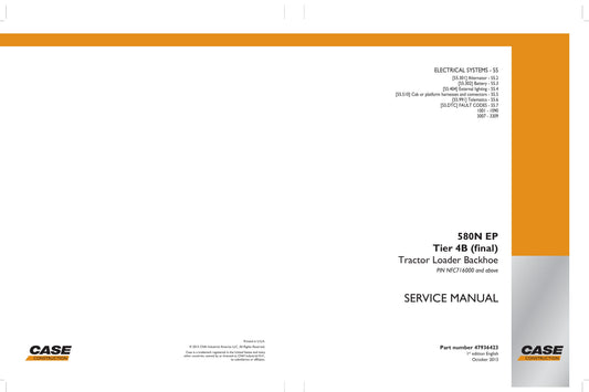 CASE 580N EP Backhoe Loader Factory Workshop Service Manual 47936423