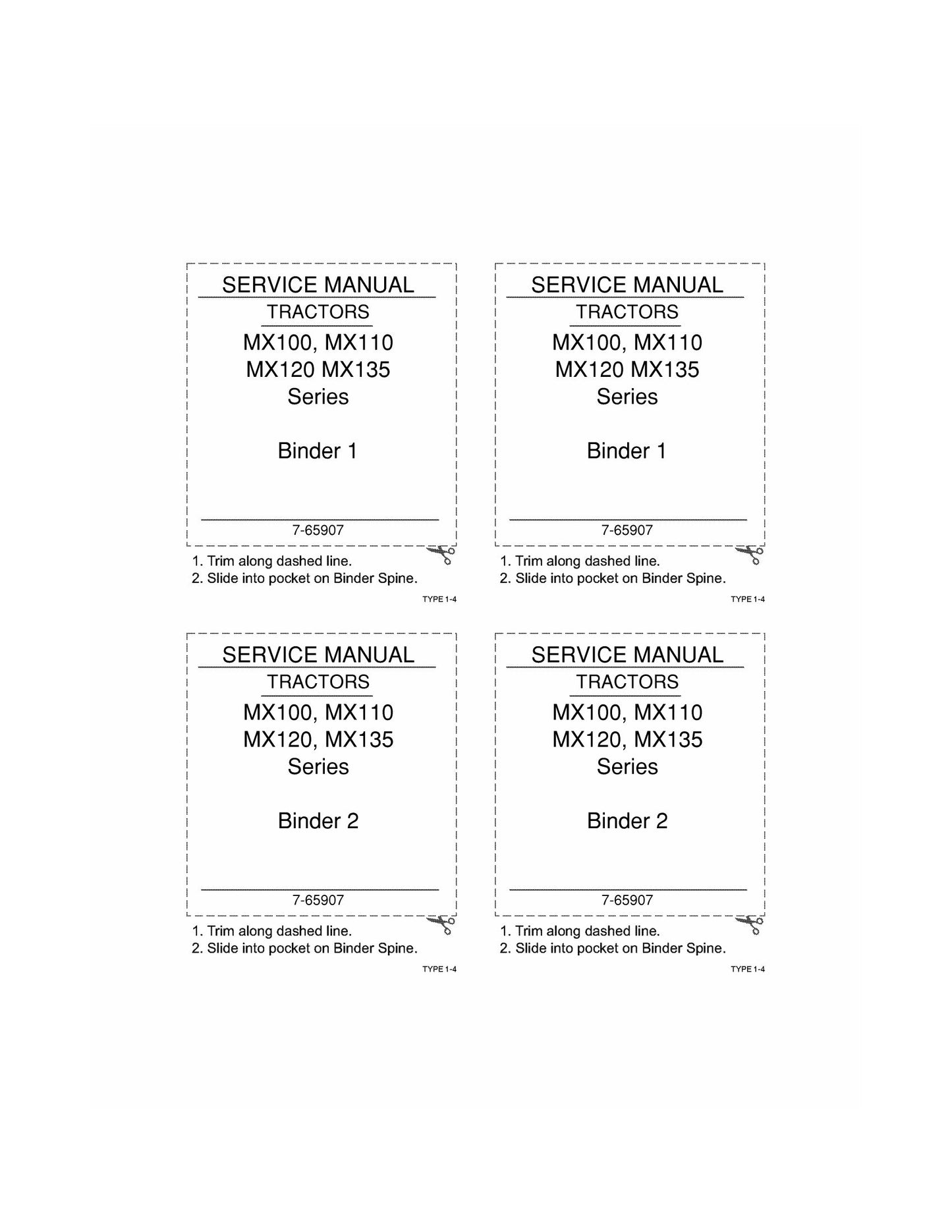 CASE MX100 MX110 MX120 MX135 Tractor Factory Workshop Service Manual 7-65907