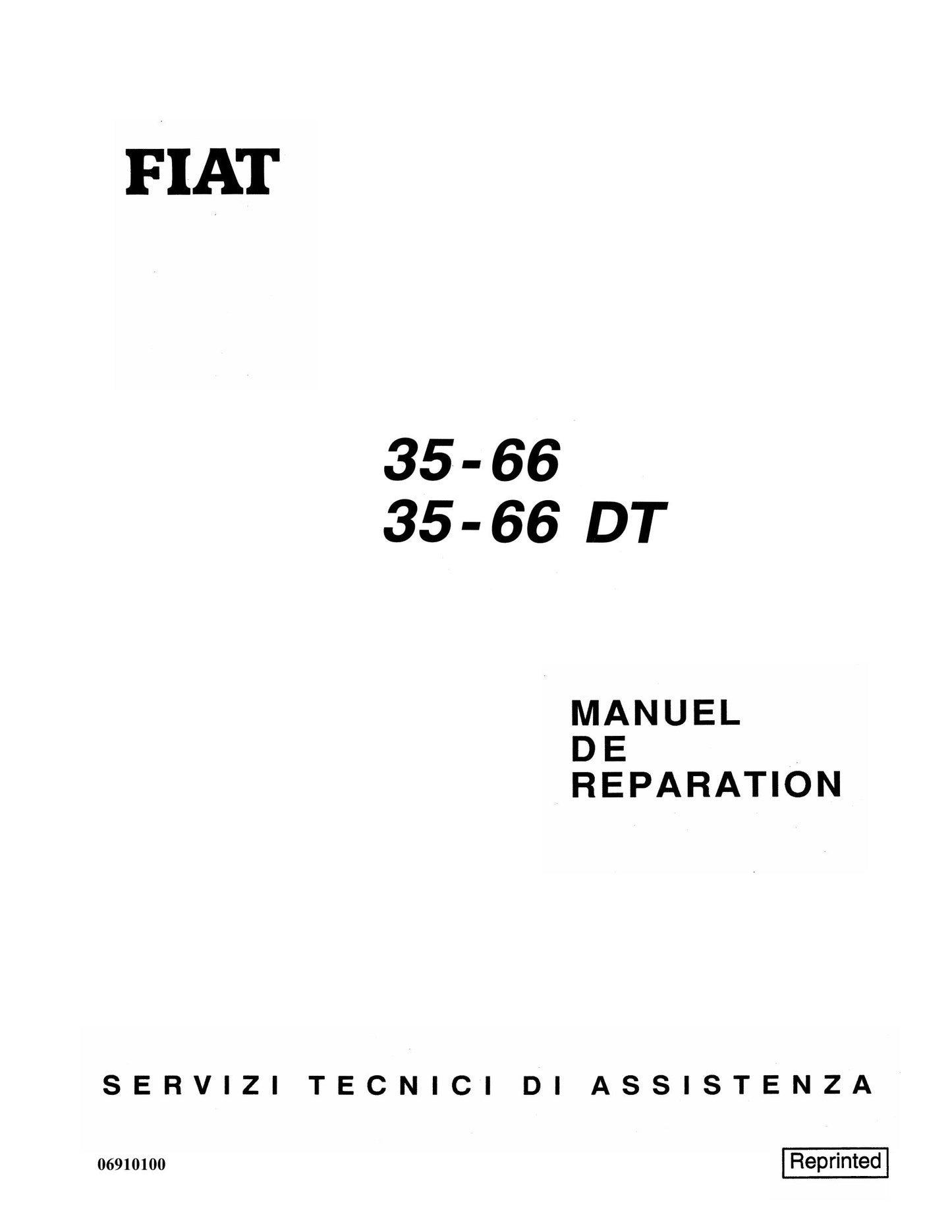 FIAT 35-66 35-66 DT Tractor Factory Workshop Service Manual 06910100