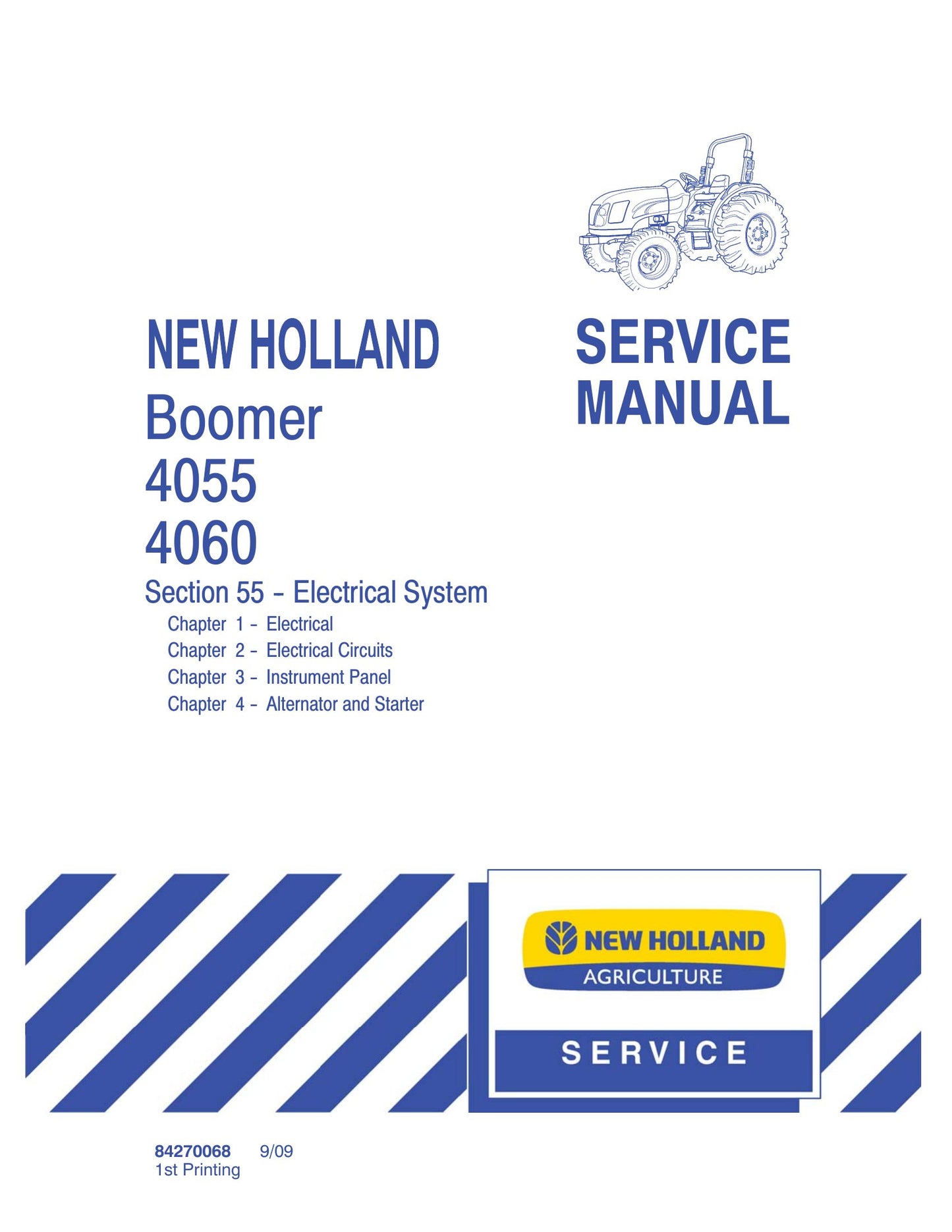 New Holland Boomer 4055 Boomer 4060 Tractor Factory Workshop Service Manual