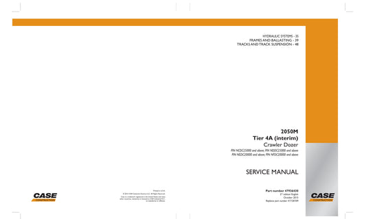 CASE 2050M Crawler Dozer Factory Workshop Service Manual 47936430