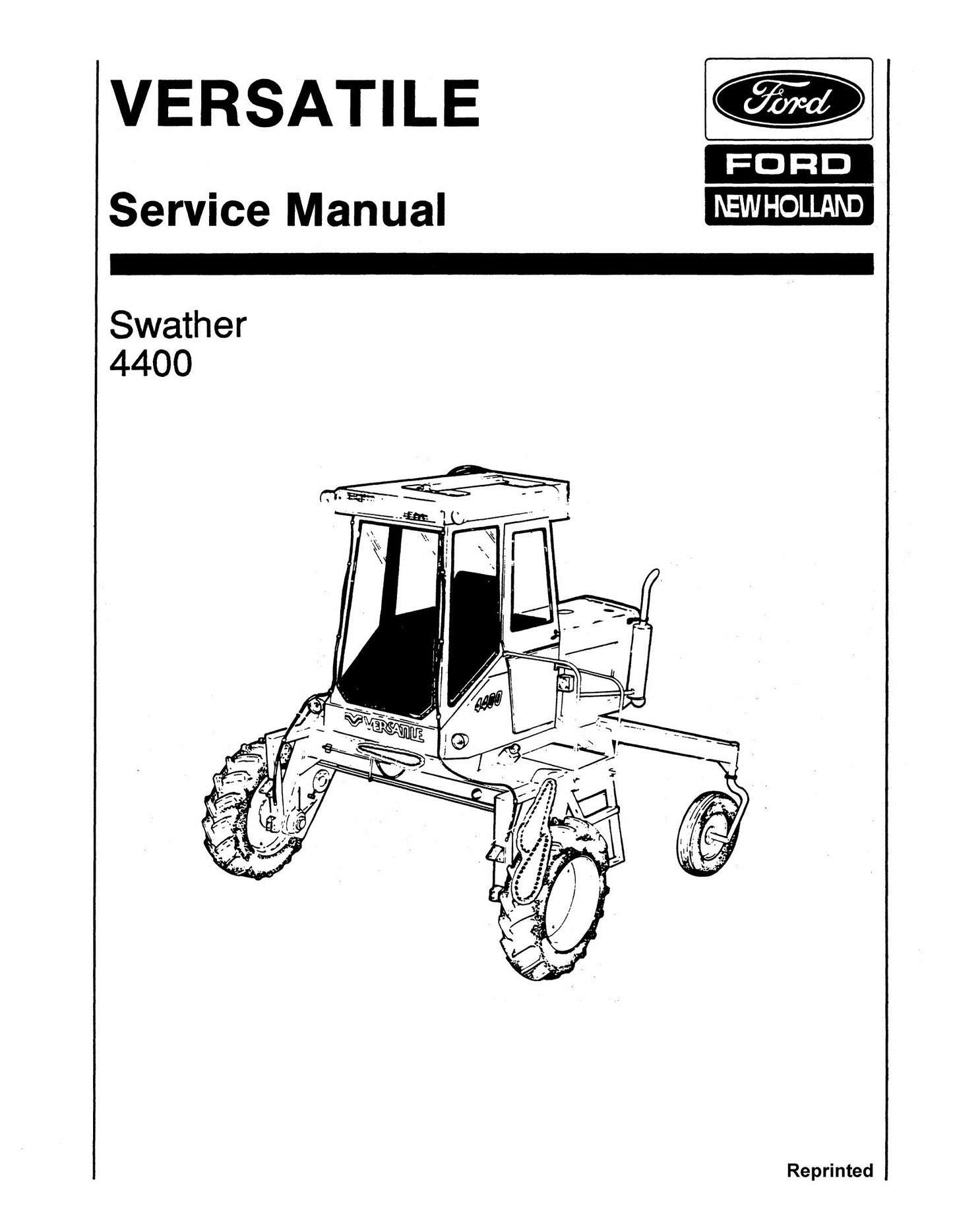 Versatile 4400 Swather Factory Workshop Service Manual 74799