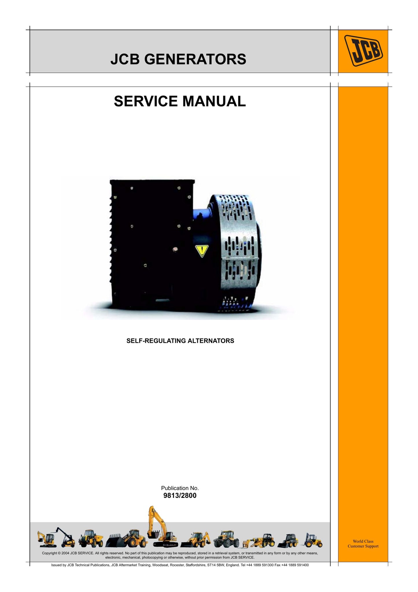 JCB HM160 HM200 HM230 HM250 HM355 Generator Factory Workshop Service Manual 9813/2800