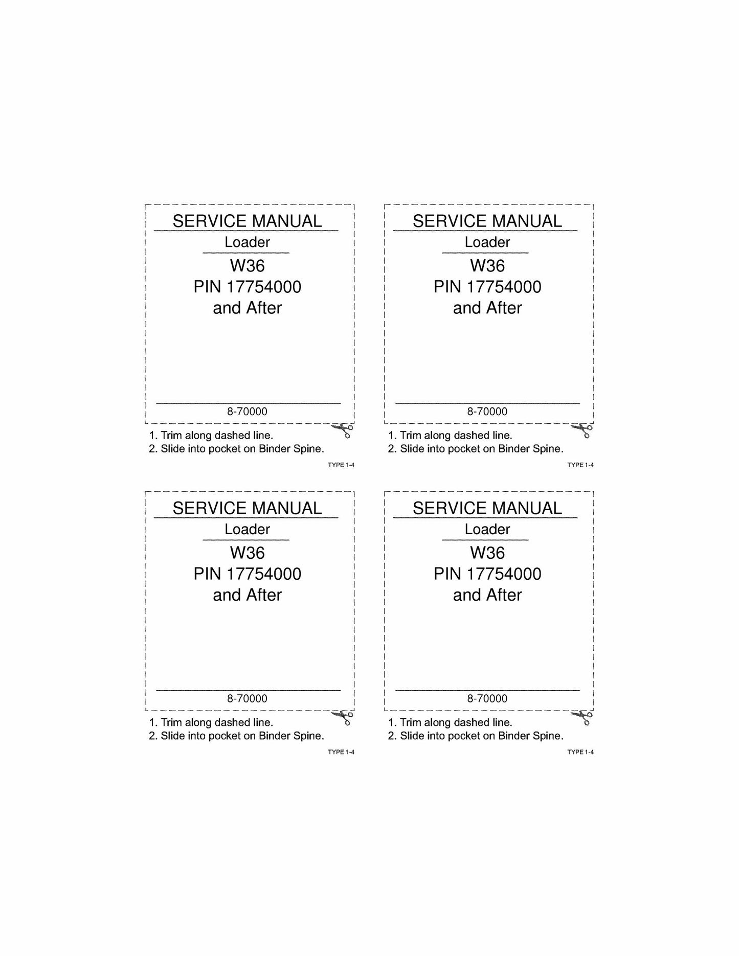CASE W36 Wheel Loader Factory Workshop Service Manual 8-70000