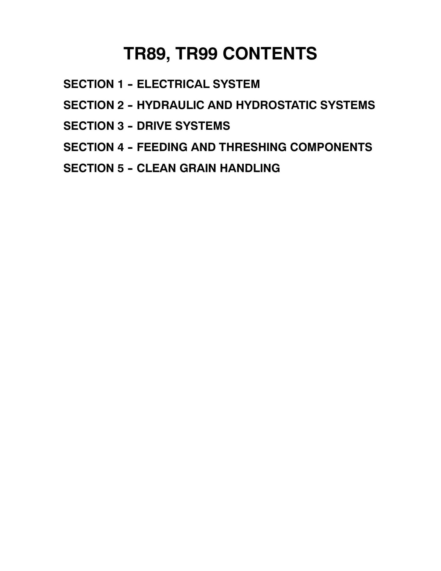 CASE TR89 TR99 Combine Factory Workshop Service Manual