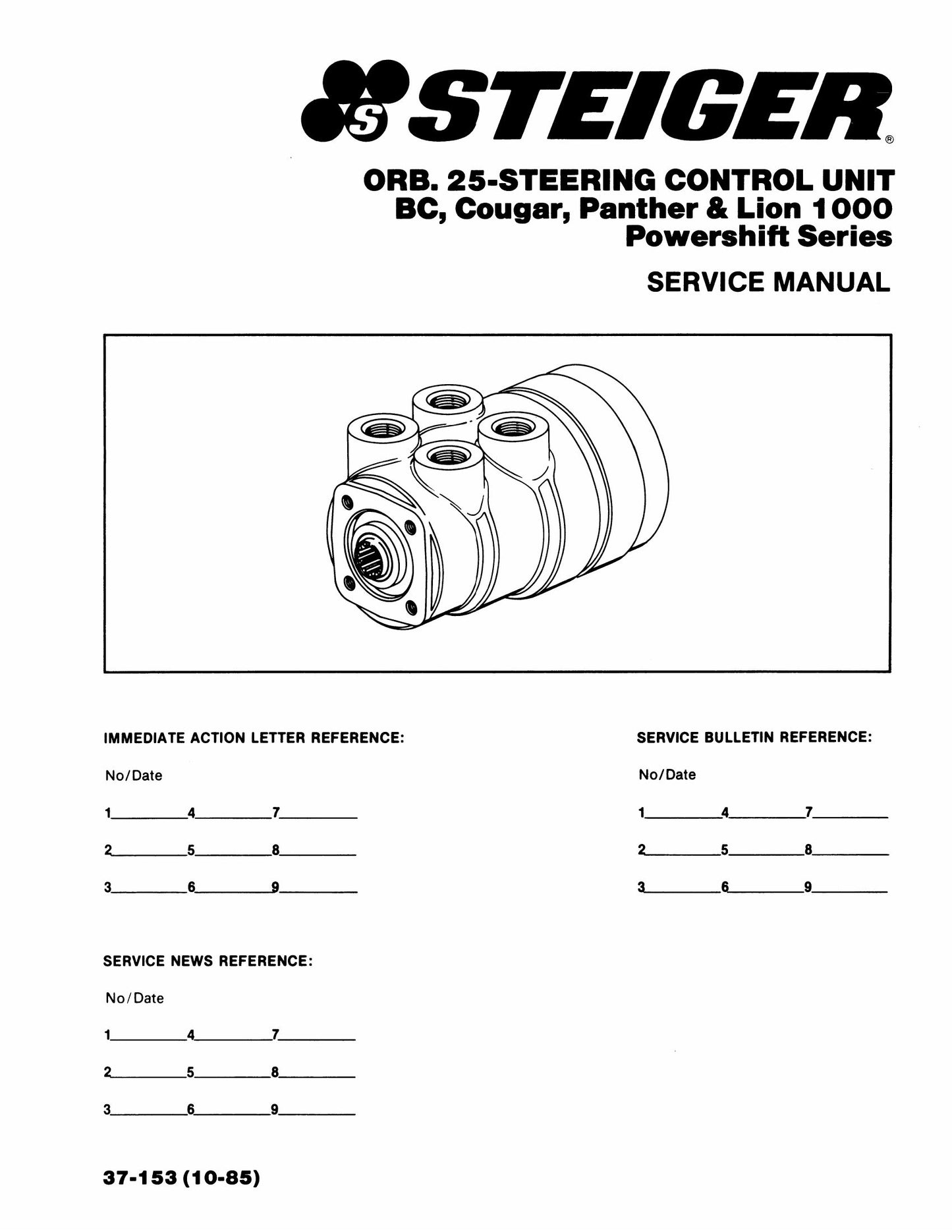 STEIGER BC Cougar Panther Lion 1000 Powershift Series Tractor Factory Workshop Service Manual 37-153