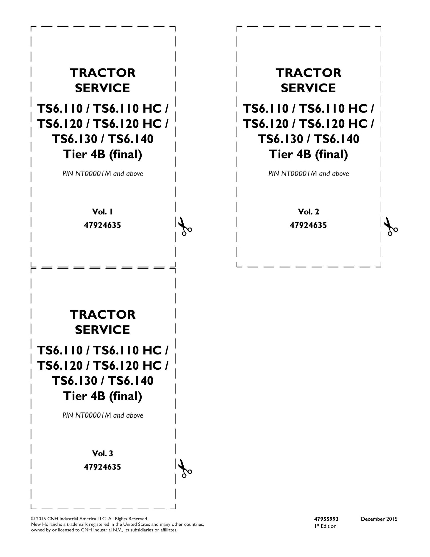 New Holland TS6.110 TS6.110 HC TS6.120 TS6.120 HC TS6.130 TS6.140 Tractor Factory Workshop Service Manual 47955983