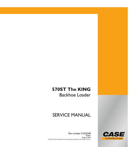 CASE 570ST Backhoe Loader Factory Workshop Service Manual 51523349