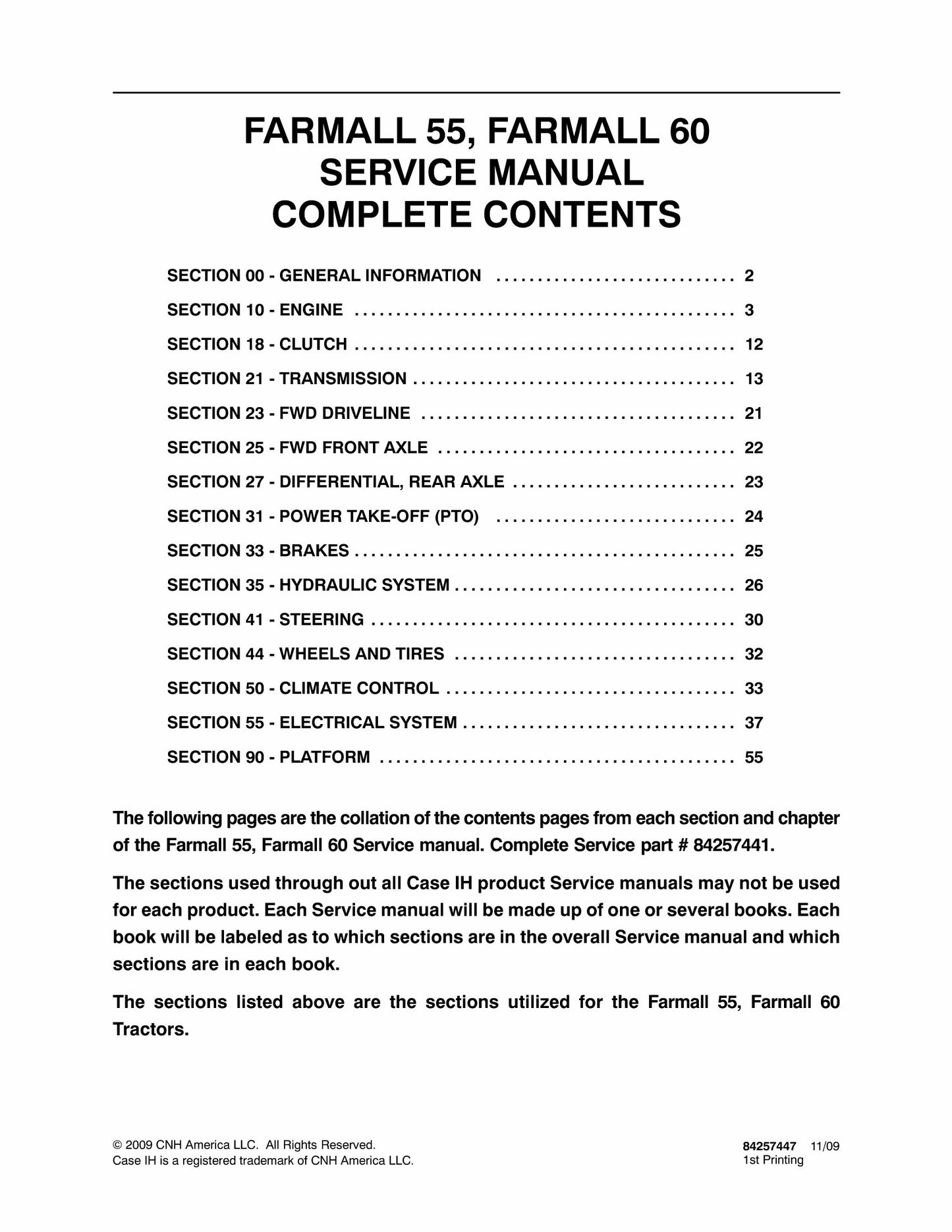 CASE FARMALL 55 FARMALL 60 Tractor Factory Workshop Service Manual 84257447