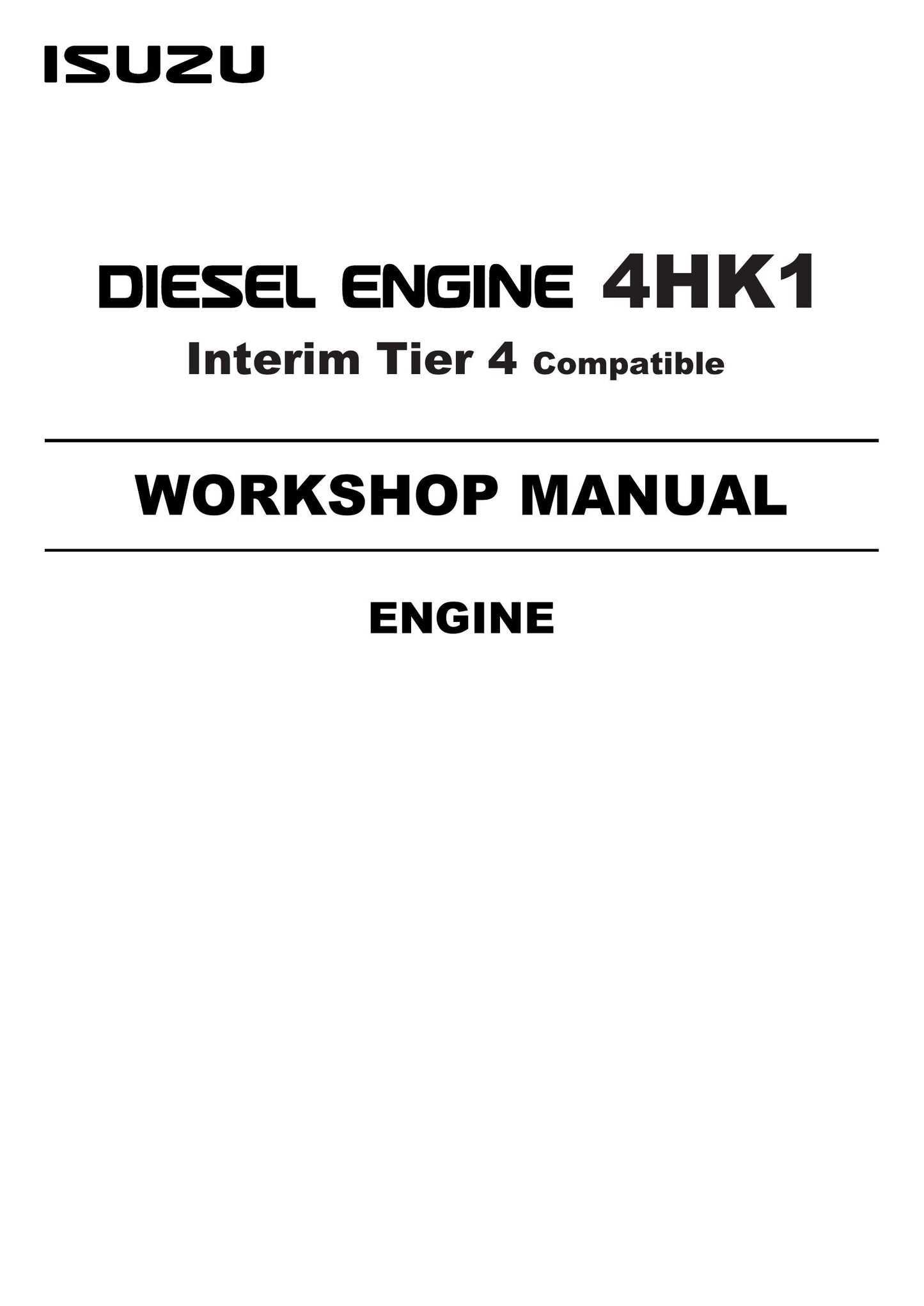 ISUZU 4HK1 Engine Workshop Manual 9806-4350
