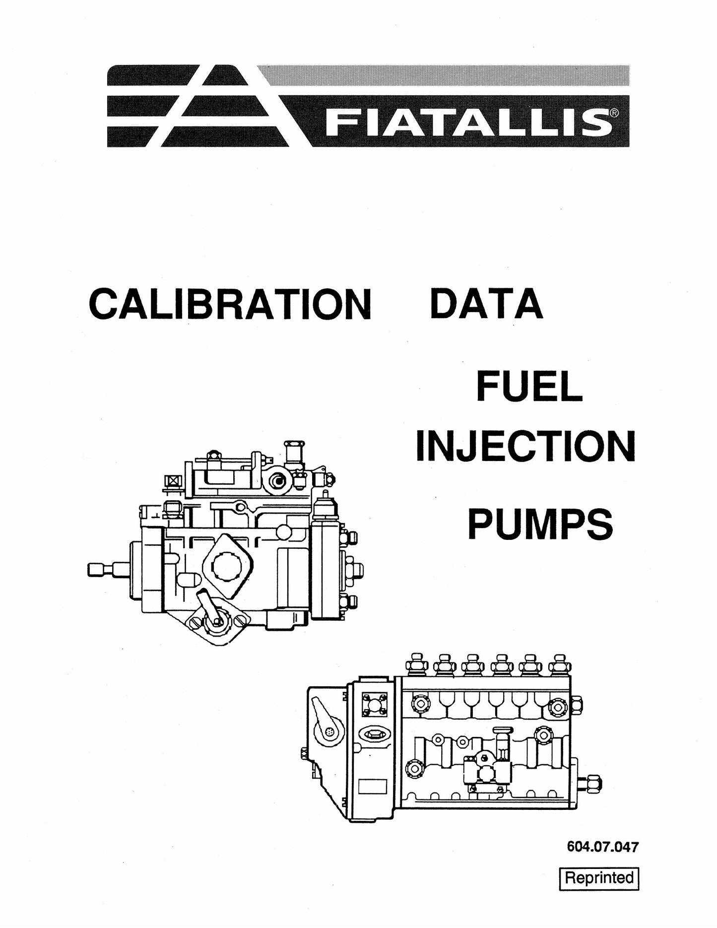 FIATALLIS FG85 FG95 Engine Calibration Data Manual 604.07.047