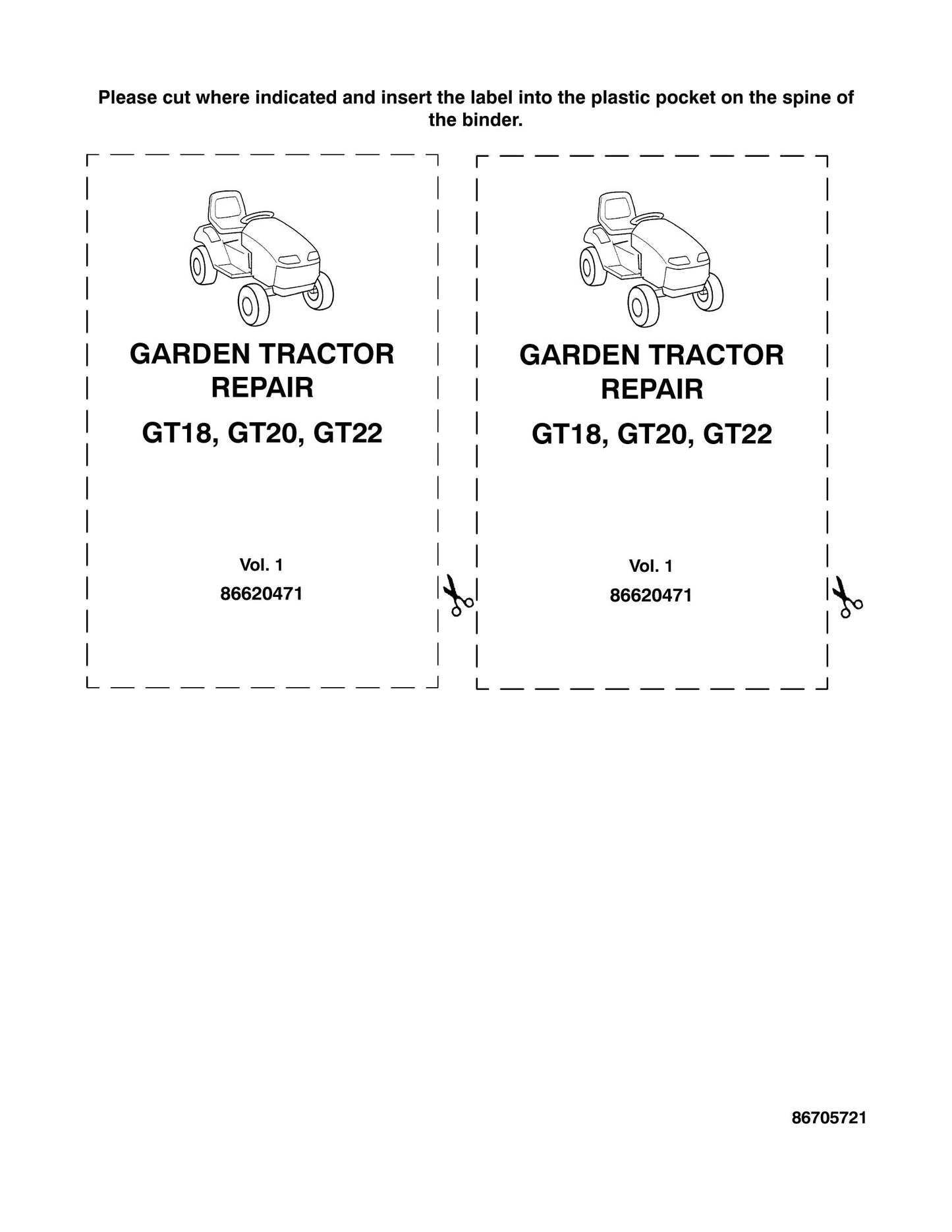 New Holland GT18 GT20 GT22 Garden Tractor Factory Workshop Repair Manual 86620471