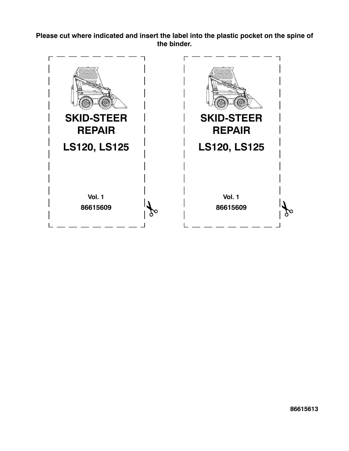 New Holland LS120 LS125 Skid Steer Loader Factory Workshop Repair Manual 86615609