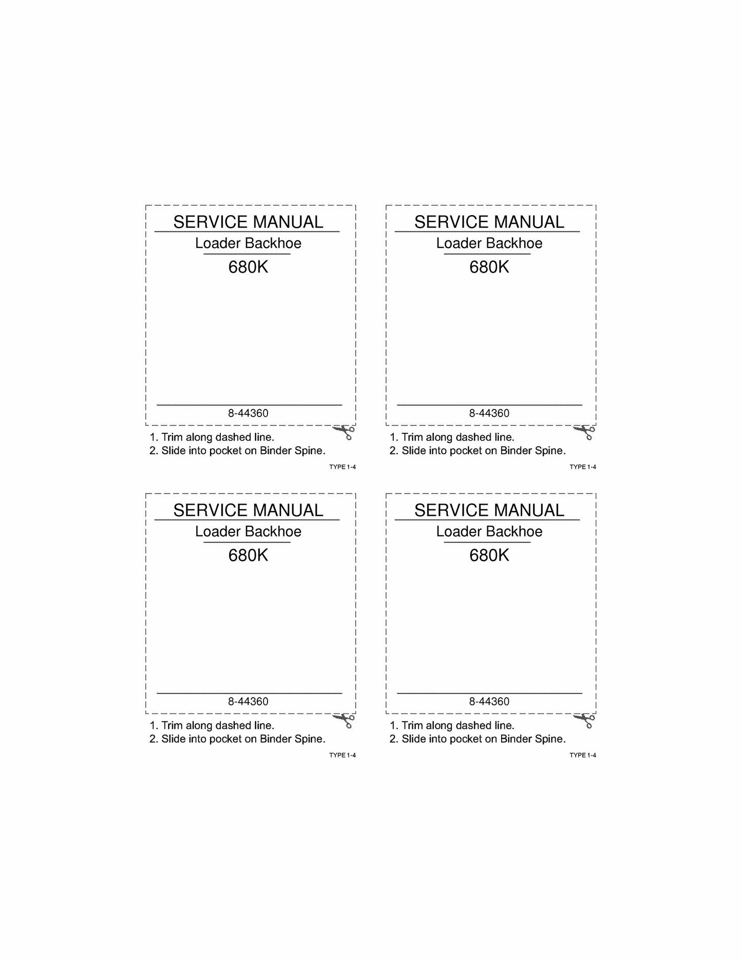 CASE 680K Backhoe Loader Factory Workshop Service Manual 8-44360