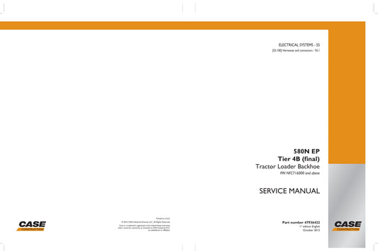 CASE 580N EP Backhoe Loader Factory Workshop Service Manual 47936422
