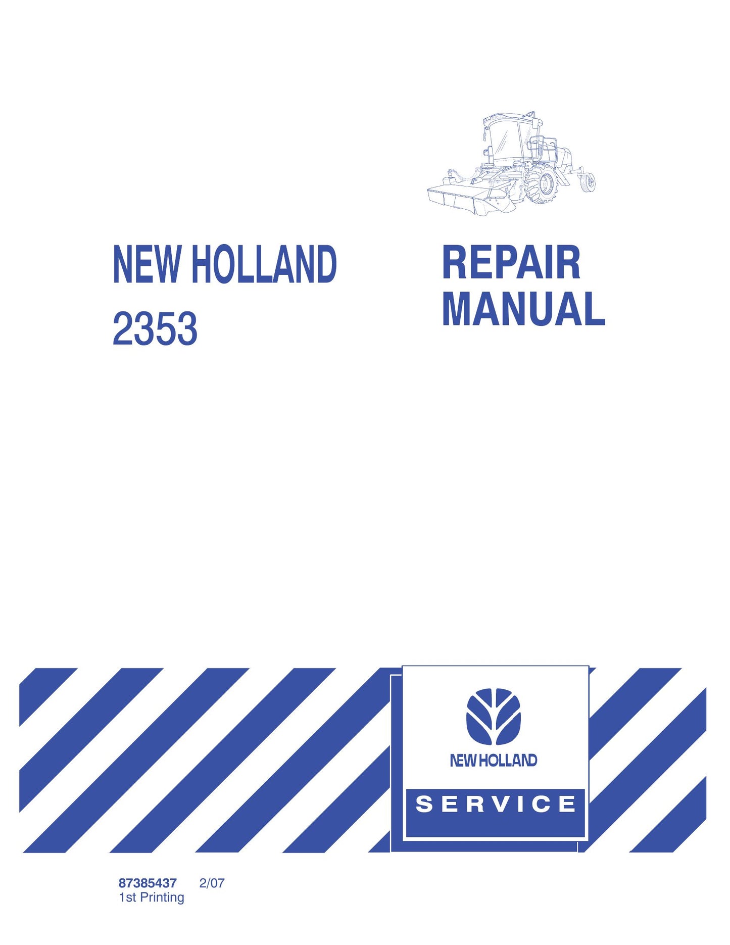 New Holland 2353 Disc Header Factory Workshop Repair Manual