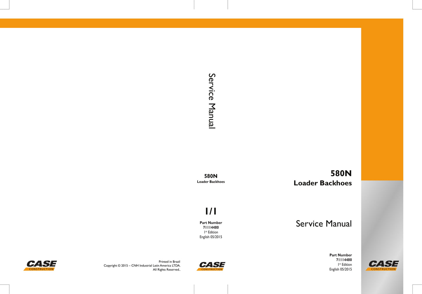 CASE 580N Backhoe Loader Factory Workshop Service Manual 71114480