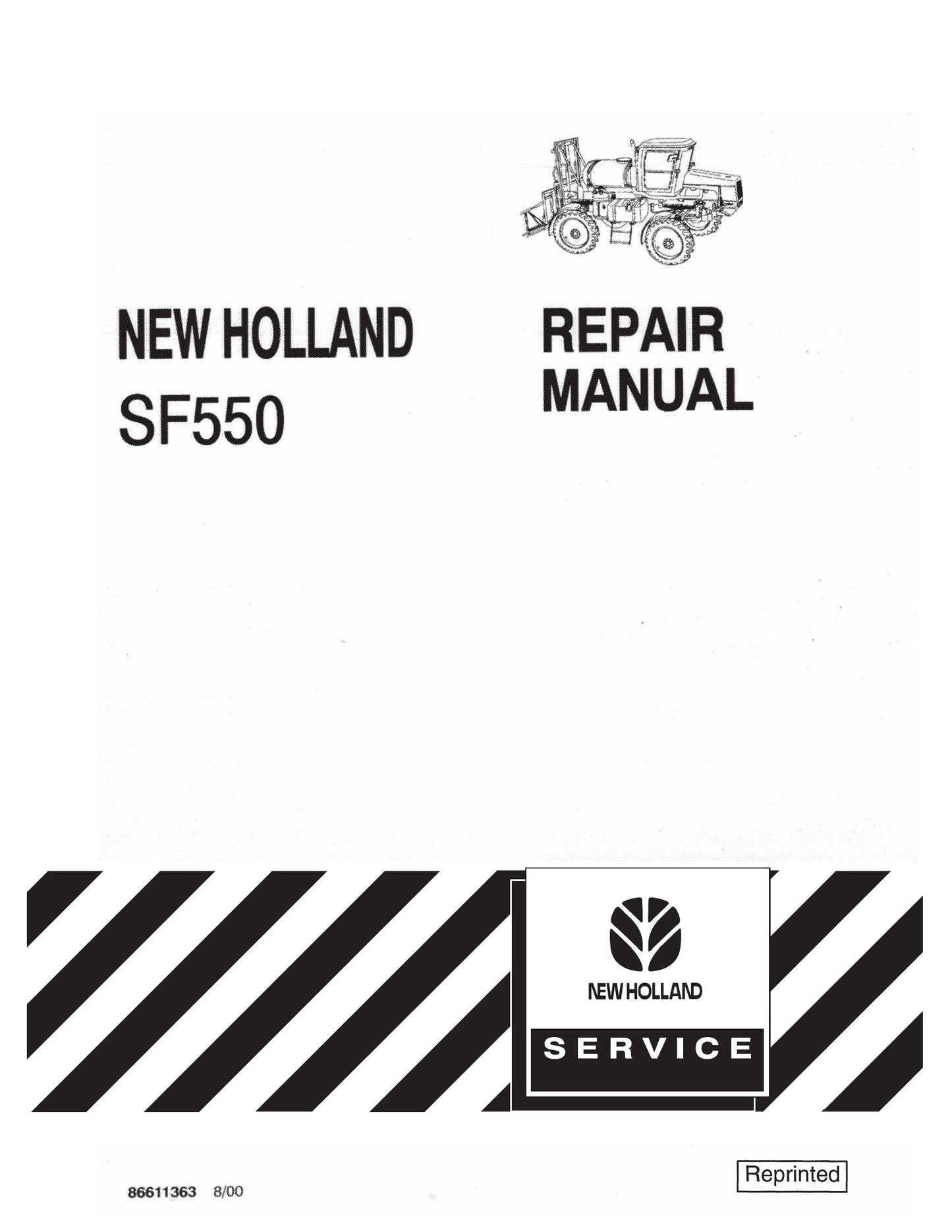 New Holland SF550 Self-Propelled Sprayer Factory Workshop Repair Manual