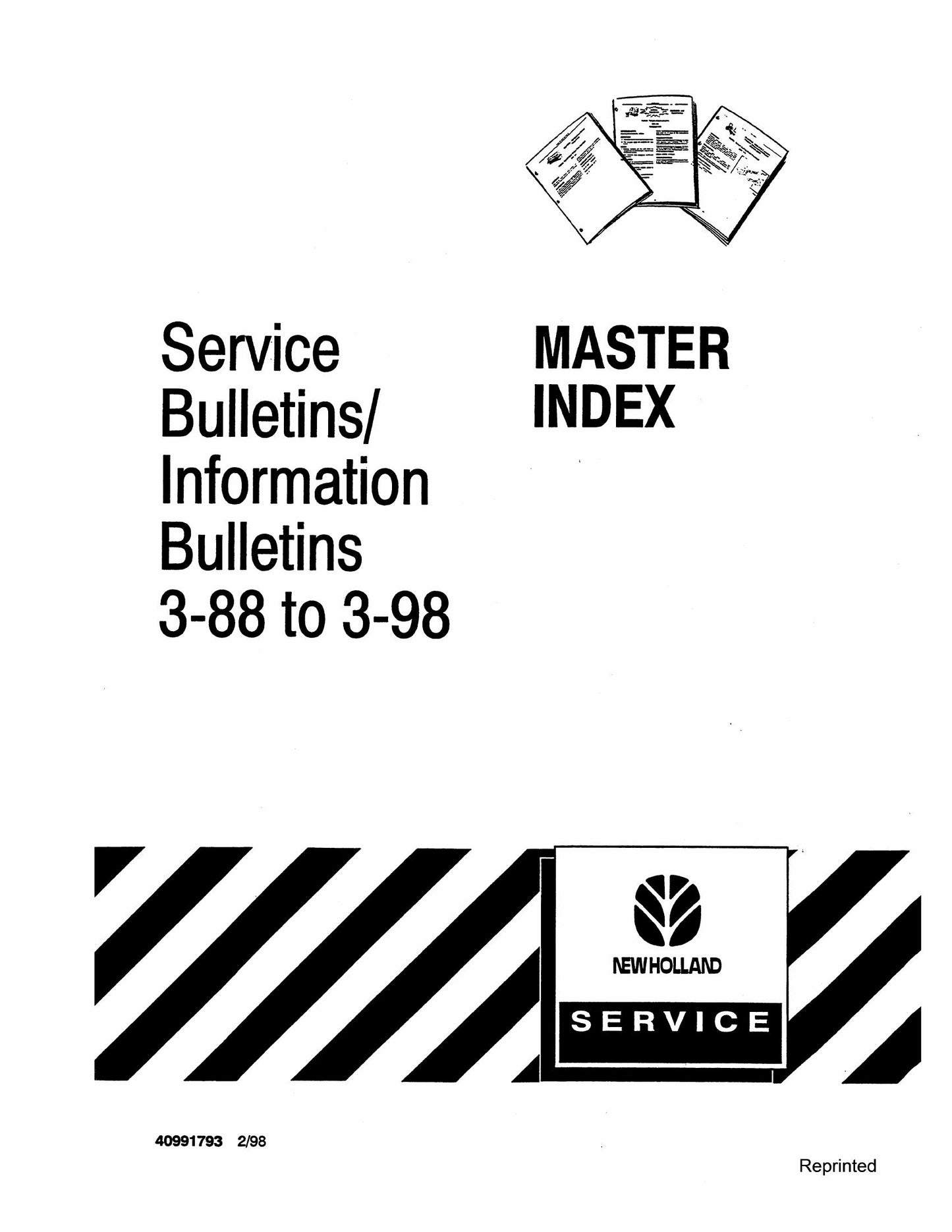 New Holland 1000 Series Tractor Service Bulletin Index 40991793