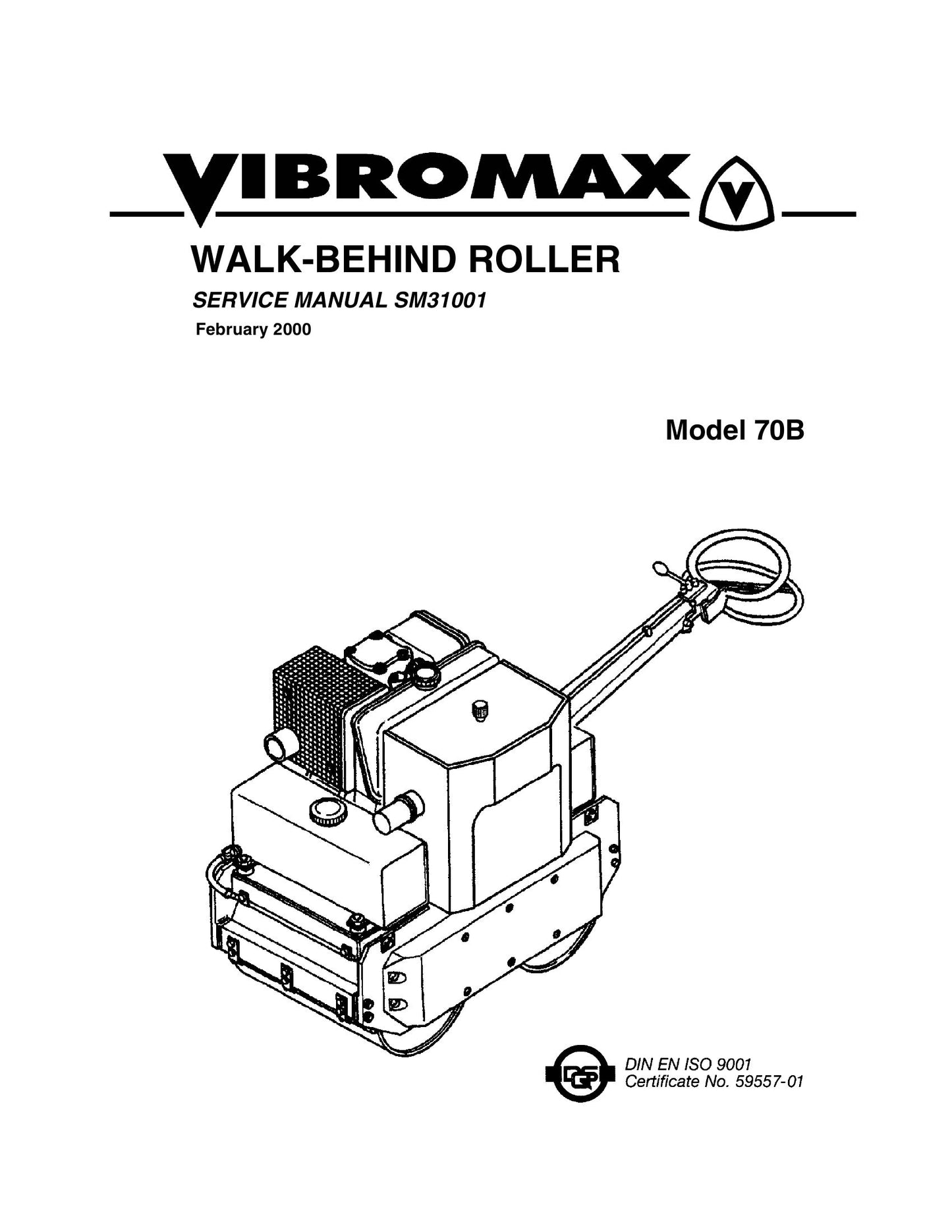 VIBROMAX 70B Walk-Behind Roller Factory Workshop Service Manual SM31001