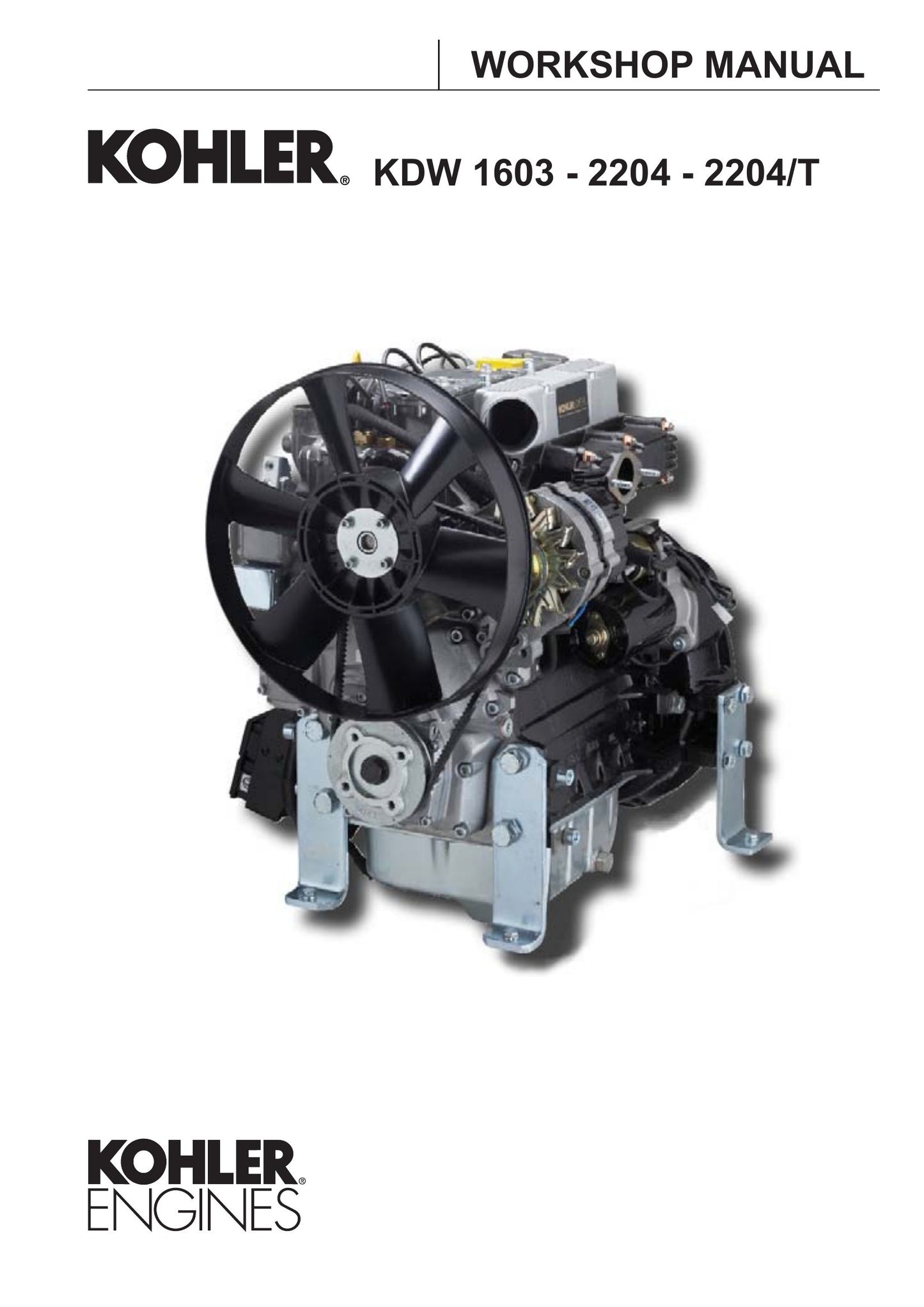 KOHLER KDW1603 KDW2204 KDW2204/T Engine Workshop Manual 1603-2204-2204/T
