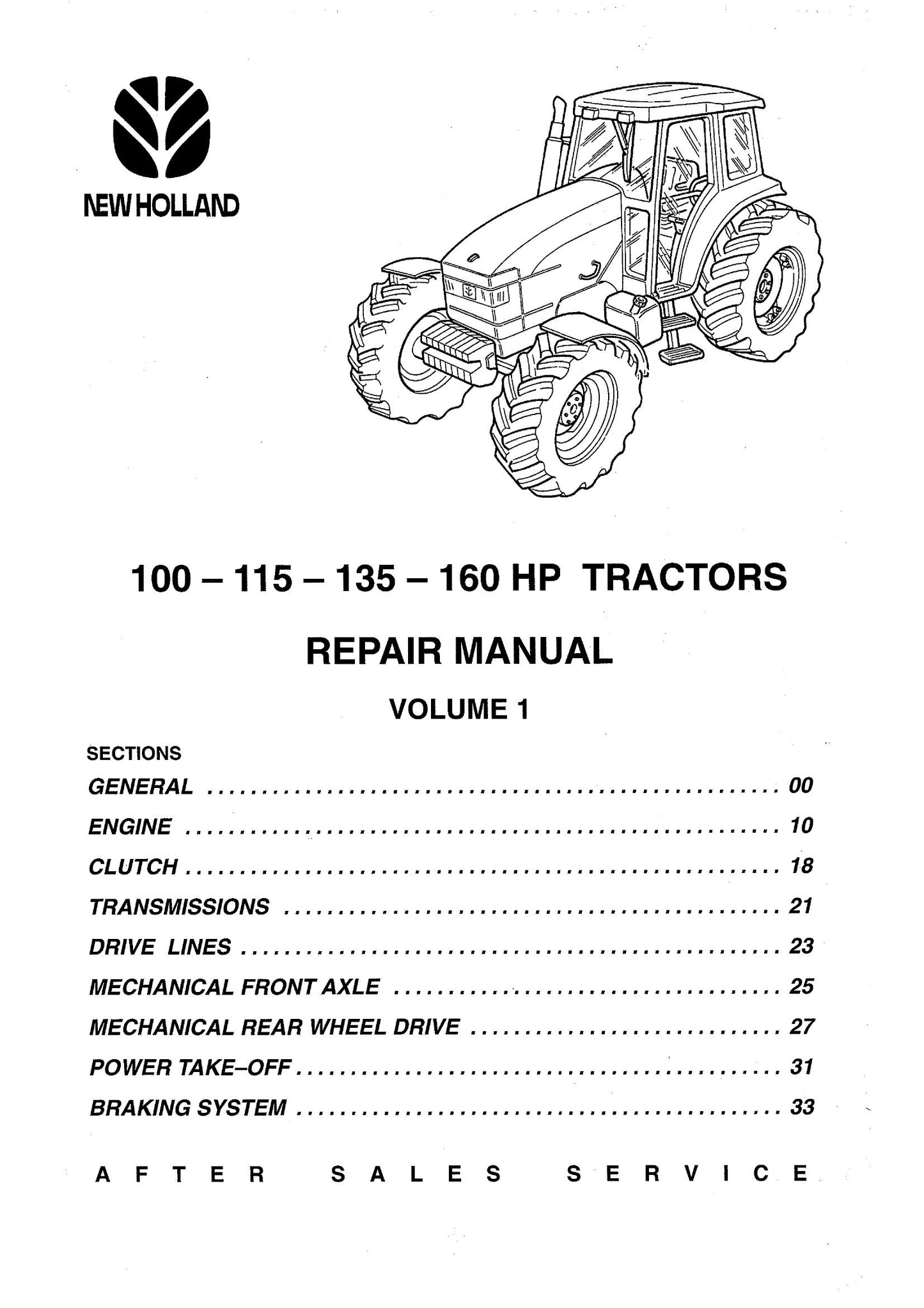 New Holland Tractor Factory Workshop Repair Manual 603.54.321.00