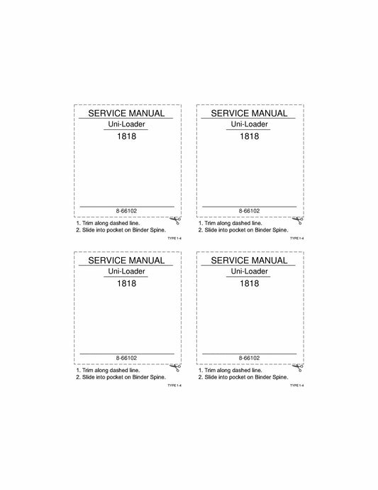 CASE 1818 Skid Steer Loader Factory Workshop Service Manual 8-66102