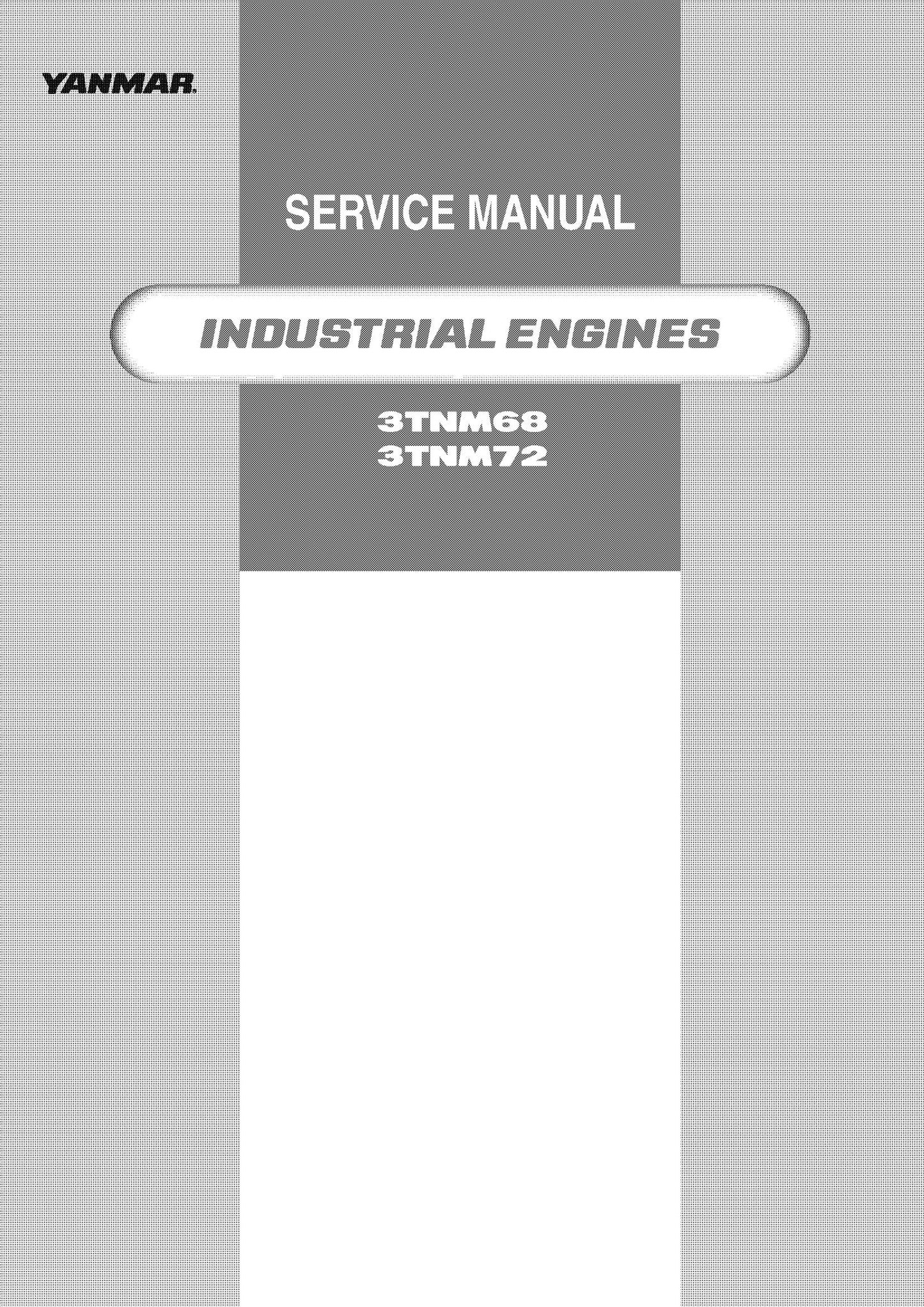Yanmar 3TNM68 3TNM72 Industrial Engines Factory Workshop Service Manual 9806-5050