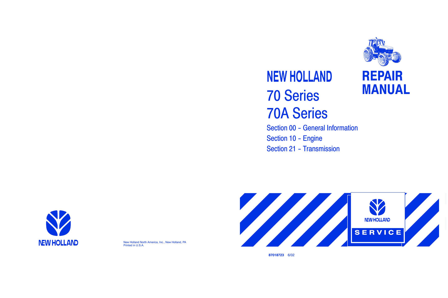 NEW HOLLAND 70 Series 70A Series Tractor Factory Workshop Repair Manual 87018723