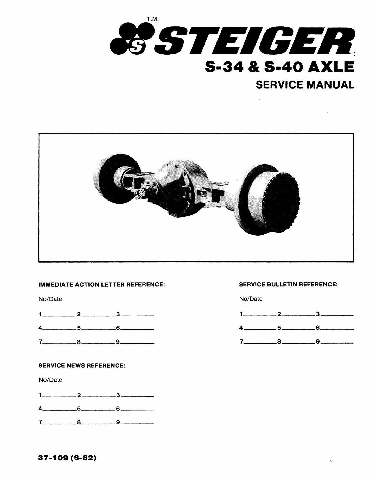STEIGER S-34 S-40 Axle Factory Workshop Service Manual