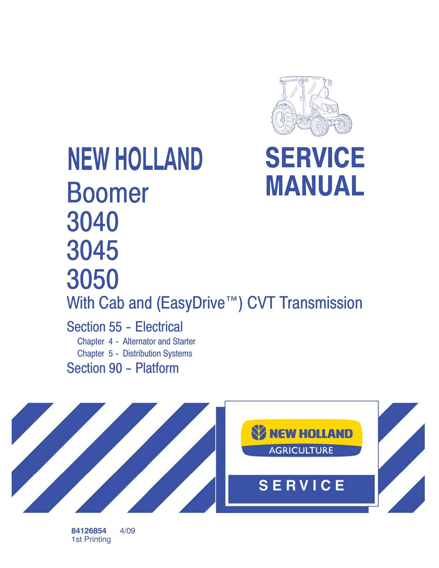 New Holland Boomer 3040 3045 3050 Tractor Factory Workshop Service Manual